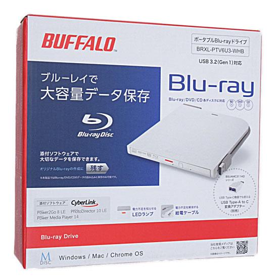 BUFFALO　外付けブルーレイドライブ　BRXL-PTV6U3-WHB　ホワイト