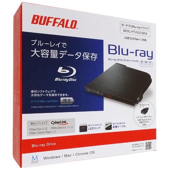 BUFFALO　外付けブルーレイドライブ　BRXL-PTV6U3-BKB　ブラック
