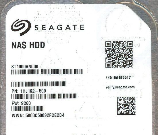 SEAGATE製HDD　ST1000VN000　1TB SATA600