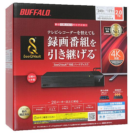 BUFFALO製外付HD　HD-SQS2U3-A　ブラック　2TB
