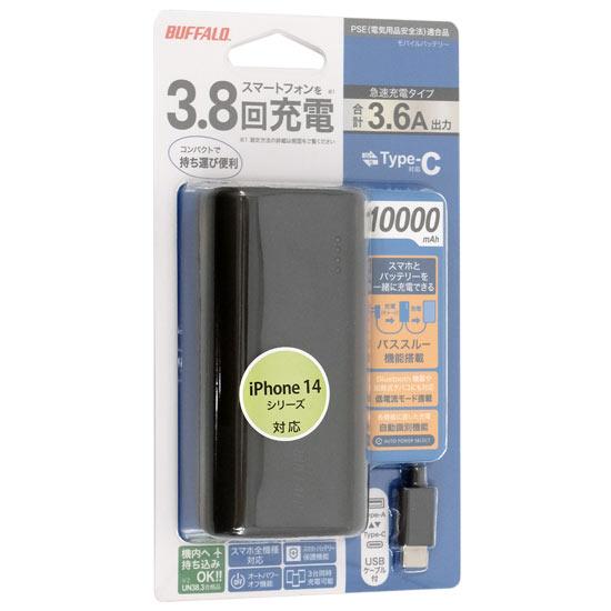 BUFFALO　モバイルバッテリー 10000mAh　BSMPB10030C3BK　ブラック