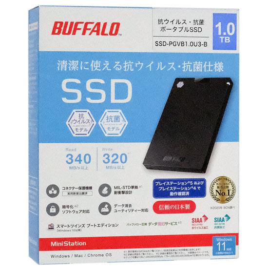 BUFFALO　外付けSSD　SSD-PGVB1.0U3-B　1TB　ブラック