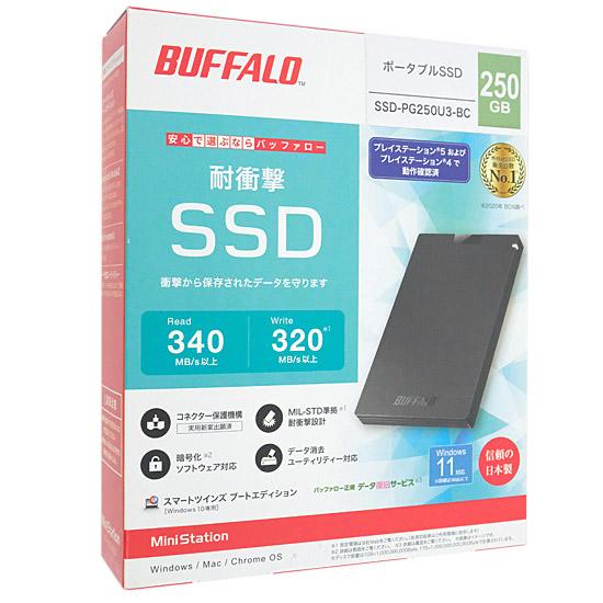 BUFFALO　外付けSSD　SSD-PG250U3-BC　250GB　ブラック
