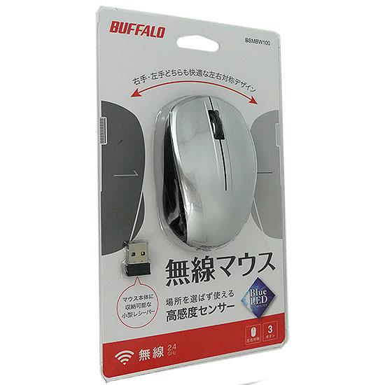 BUFFALO　BlueLEDワイヤレスマウス　BSMBW100SV　シルバー