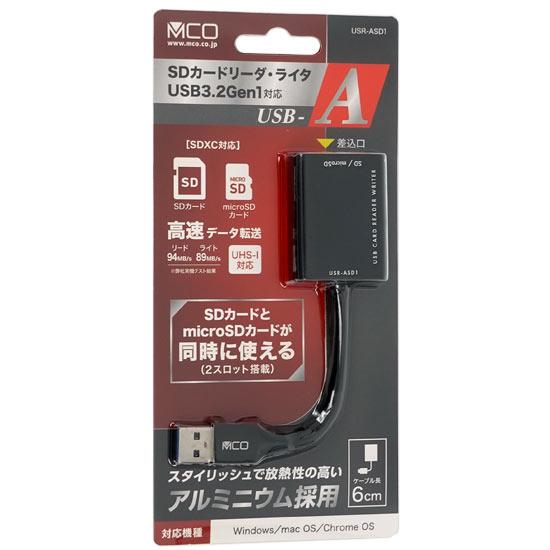 ミヨシ　SDカードリーダ・ライタ USB3.2Gen1対応 USB-A USR-ASD1/BK　ブラッ･･･