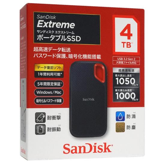 SANDISK　ポータブルSSD エクストリーム SDSSDE61-4T00-J25　4TB 商品画像1：オンラインショップ　エクセラー