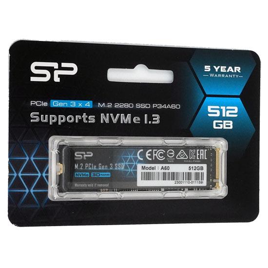 Silicon Power製　M.2 SSD 512GB　PCIe Gen3x4 P34A60 SP512GBP34A60M28