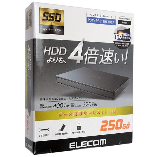 ELECOM　外付けポータブルSSD　ESD-EJ0250GBKR　ブラック　250GB