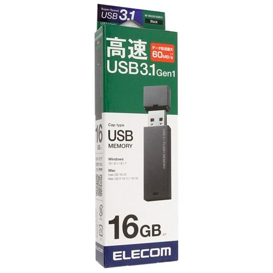 ELECOM　USB3.1対応キャップ式USBメモリ　MF-MSU3B16GBK/H　16GB