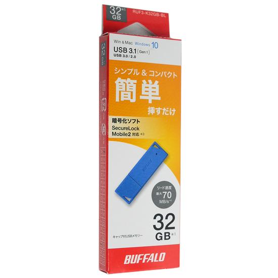 BUFFALO　USB3.0用 USBメモリー　RUF3-K32GB-BL　32GB ブルー