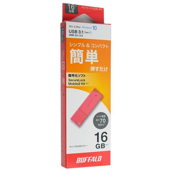 BUFFALO　USB3.0用 USBメモリー　RUF3-K16GB-PK　16GB ピンク