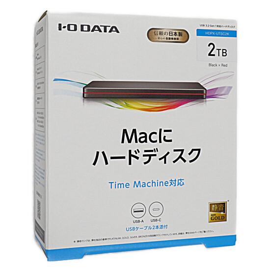 I-O DATA製 PortableHD　HDPX-UTSC2K　Black×Red