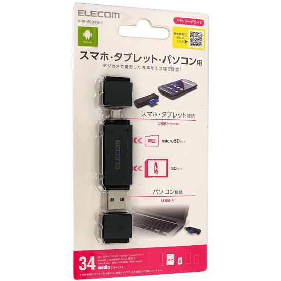 ELECOM　カードリーダー　MRS-MBD09BK　USB/microUSB 34in1 ブラック