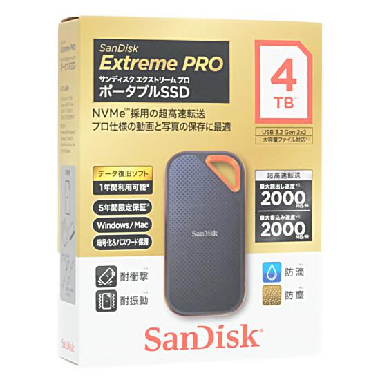 SANDISK　ポータブルSSD エクストリーム プロ SDSSDE81-4T00-J25　4TB 商品画像1：オンラインショップ　エクセラー