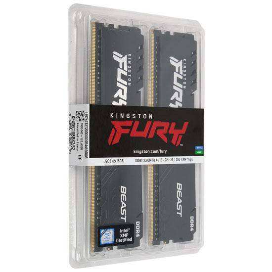 Kingston製　KF436C18BBK2/32　DDR4 PC4-28800 16GB 2枚組