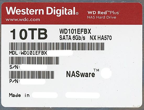 Western Digital製HDD　WD101EFBX　10TB SATA600 7200