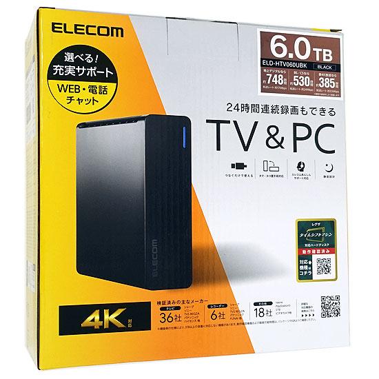 ELECOM TV向け外付ハードディスク ELD-HTV060UBK ブラック 6TBの通販