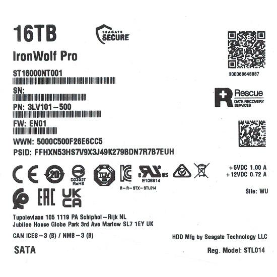 SEAGATE製HDD　ST16000NT001　16TB SATA600 7200 商品画像1：オンラインショップ　エクセラー