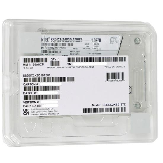 Solidigm SSD　D3-S4520 SSDSC2KB019TZ01　1.92TB
