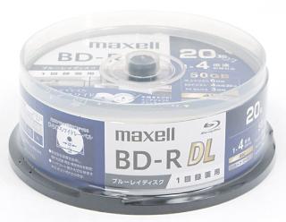 maxell 録画用ブルーレイディスク BD-R DL 4倍速 20枚組 BRV50WPG.20SP