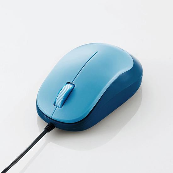 ELECOM　3ボタンBlueLED有線マウス M-Y8UBBU　ブルー 商品画像1：オンラインショップ　エクセラー
