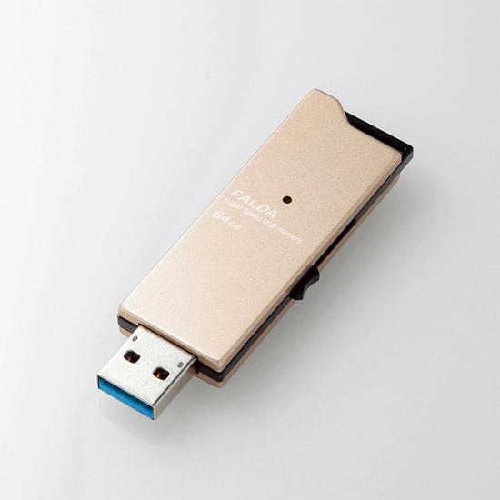ELECOM　USB3.0対応USBメモリ　MF-DAU3064GGD　64GB ゴールド