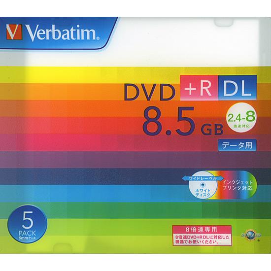 三菱化学メディア　Verbatim DTR85HP5V1　DVD+R DL 8倍速 5枚組 商品画像1：オンラインショップ　エクセラー