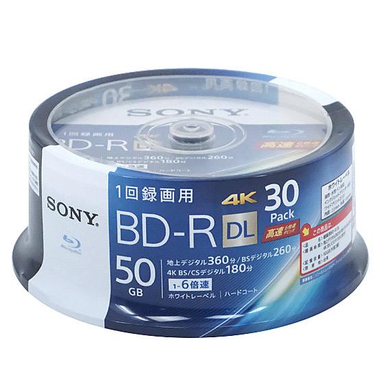 SONY　ブルーレイディスク 30BNR2VJPP6　BD-R DL 6倍速 30枚組