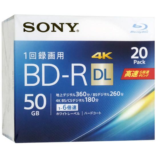 SONY　ブルーレイディスク 20BNR2VJPS6　BD-R DL 6倍速 20枚組