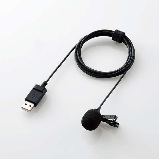 ELECOM製　マイク 有線 USB-A ピンマイク　HS-MC09UBK　ブラック 商品画像1：オンラインショップ　エクセラー