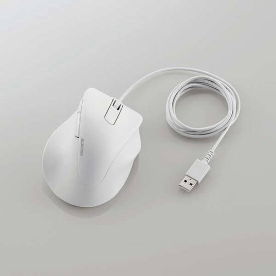 ELECOM製　静音 有線マウス EX-G M-XGL30UBSKWH　ホワイト