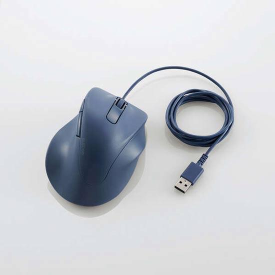 ELECOM製　静音 有線マウス EX-G M-XGXL30UBSKBU　ブルー