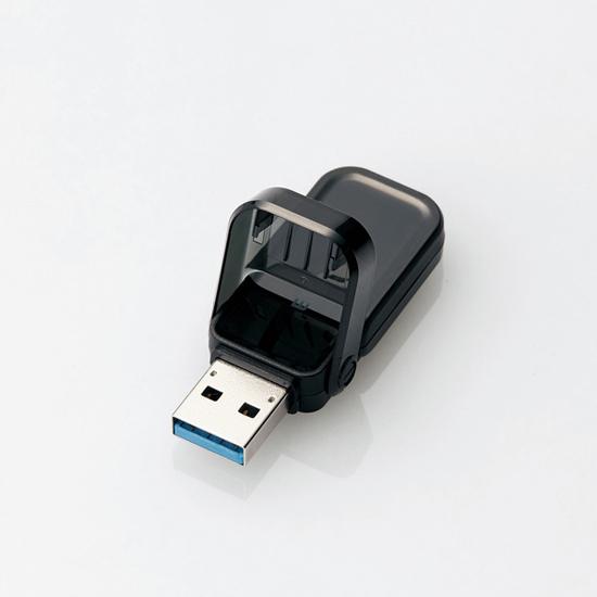 ELECOM　フリップキャップ式USBメモリ　MF-FCU3032GBK　32GB ブラック 商品画像1：オンラインショップ　エクセラー