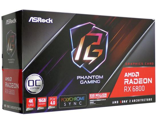 ASRock製グラボ　Radeon RX 6800 Phantom Gaming D 16G OC　PCIExp 16GB