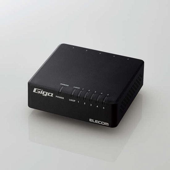 エレコム製　スイッチングハブ　EHC-G05PA4-JB　ブラック 商品画像1：オンラインショップ　エクセラー