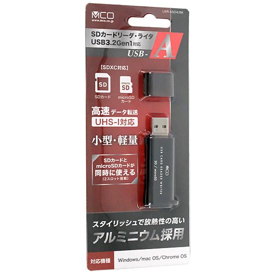 ミヨシ　SDカードリーダ・ライタ USB3.2Gen1対応 USB-A コンパクト　USR-ASD4/BK 商品画像1：オンラインショップ　エクセラー