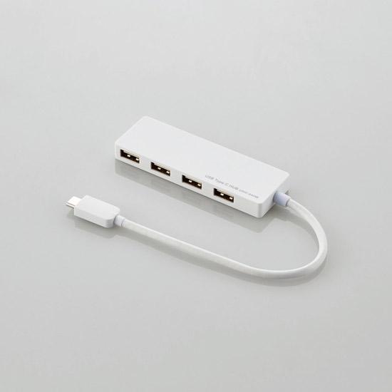 ELECOM製　USB Type-C接続4ポートUSB2.0ハブ　U2HC-A429BWH　ホワイト