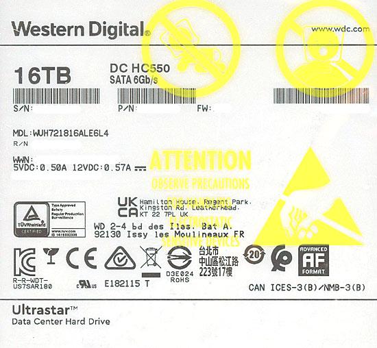 Western Digital製HDD　WUH721816ALE6L4　16TB SATA600 7200