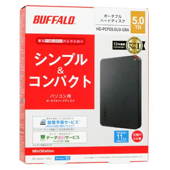 BUFFALO製PortableHD　HD-PCFS5.0U3-GBA　5TB