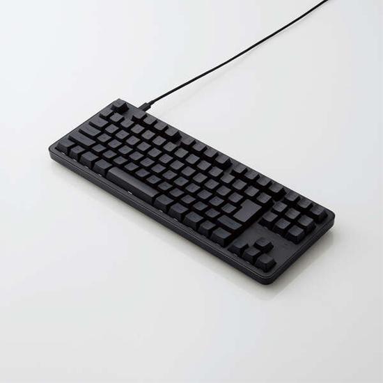 ELECOM　有線メカニカルテンキーレスキーボード TK-MC30UKPBK 静音赤軸　ブラ･･･