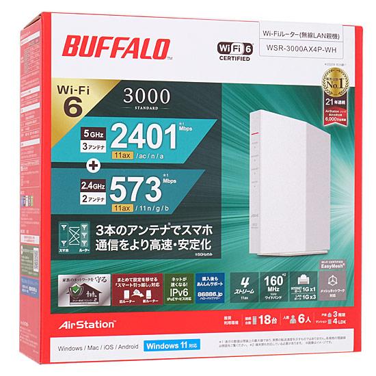 BUFFALO　無線LANルータ　AirStation WSR-3000AX4P-WH　ホワイト