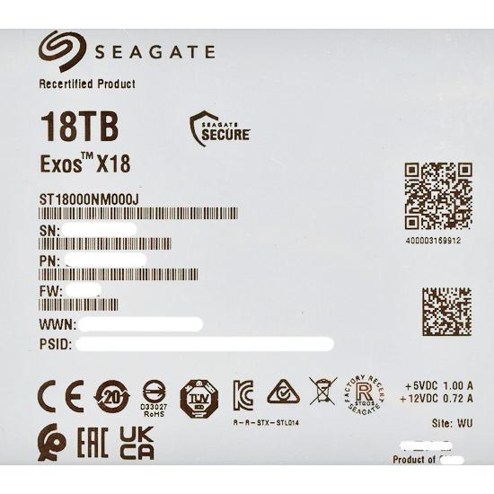 SEAGATE製HDD　ST18000NM000J　18TB SATA600 7200