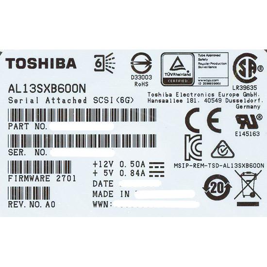 TOSHIBA(東芝) HDD 2.5inch　AL13SXB600N　600GB 15000 SAS2.0