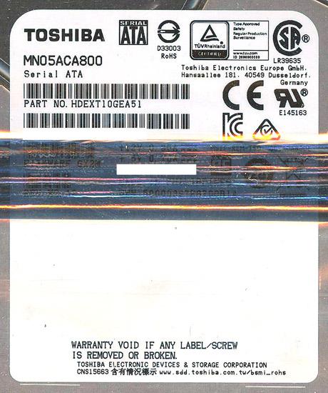 TOSHIBA製HDD　MN05ACA800　8TB SATA600 7200