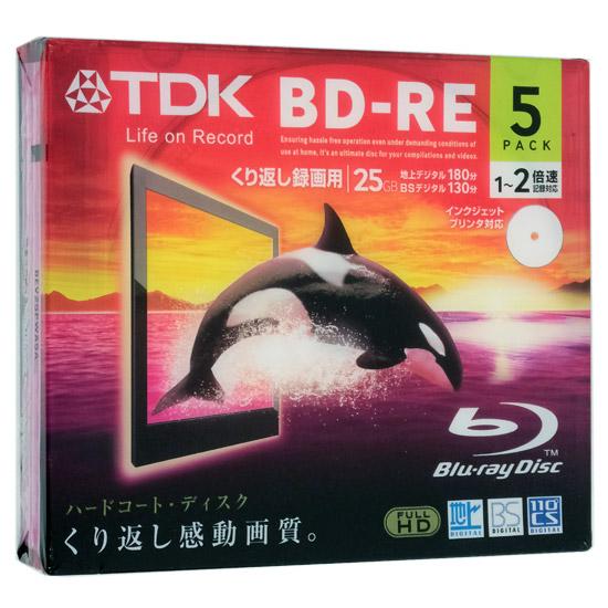 TDK製　ブルーレイディスク BEV25PWA5A　BD-RE 2倍速 5枚組
