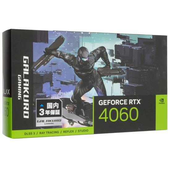 玄人志向グラボ　GALAKURO GAMING GG-RTX4060-E8GB/SF　PCIExp 8GB 商品画像1：オンラインショップ　エクセラー