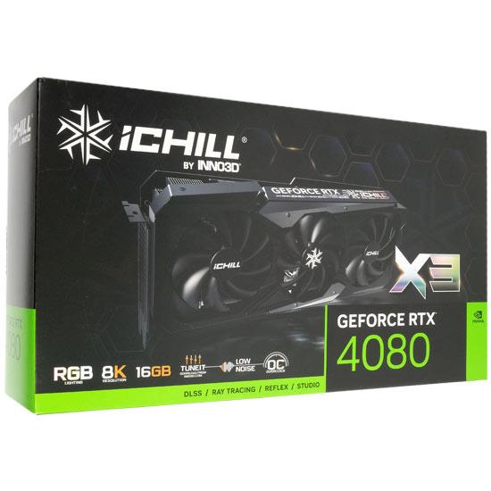 Inno3Dグラボ　GeForce RTX 4080 16GB ICHILL X3 C40803-166XX-187049H　PCIExp 16GB 商品画像1：オンラインショップ　エクセラー