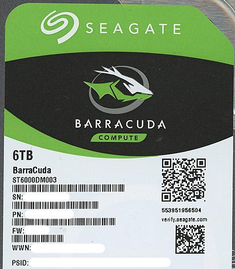 【新品訳あり(ケース割れ・きず)】 SEAGATE製HDD　ST6000DM003　6TB SATA600