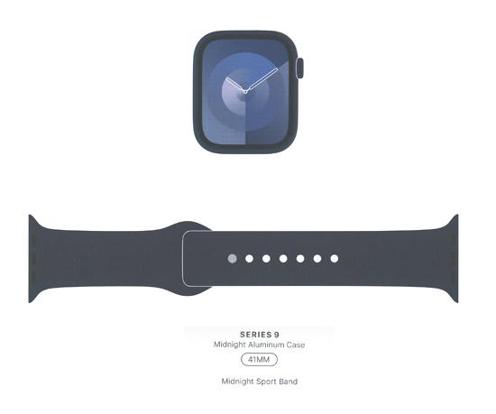 APPLE　Apple Watch Series 9 GPSモデル 41mm MR8W3J/A　ミッドナイトスポーツバンド S/M　未使用 商品画像1：オンラインショップ　エクセラー