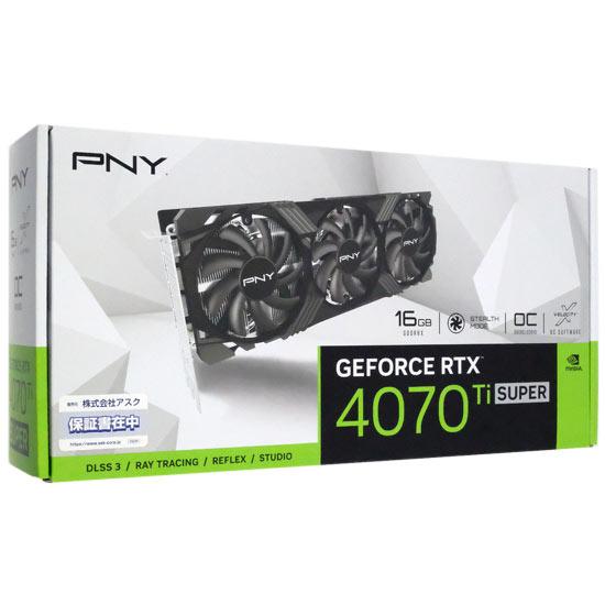 PNY　GeForce RTX 4070 Ti SUPER 16GB OC LED トリプルファン VCG4070TS16TFXPB1-O　PCIExp 16GB 商品画像1：オンラインショップ　エクセラー